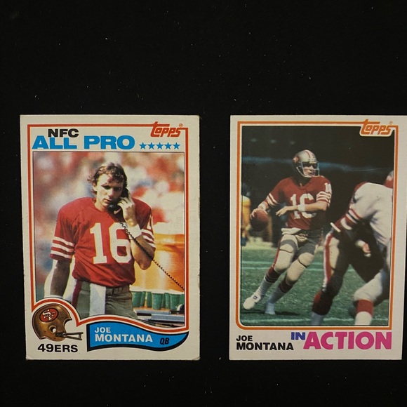 Topps Other - 1982 Topps Joe Montana All Pro and In Action Cards.